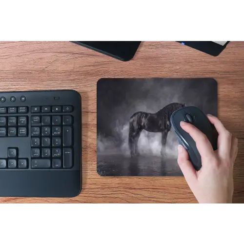 Paard - Magisch - Zwart muismat rubber klein -toetsenbord