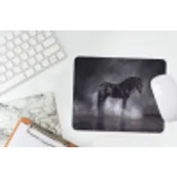 Paard - Magisch - Zwart muismat rubber klein -witbureau