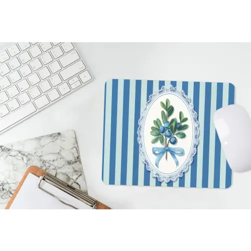 Illustratie - Bessen - Blauw - Strepen muismat rubber klein -witbureau
