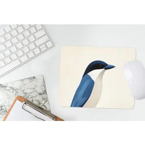 Illustratie - Blauw - Vogel muismat rubber klein -witbureau