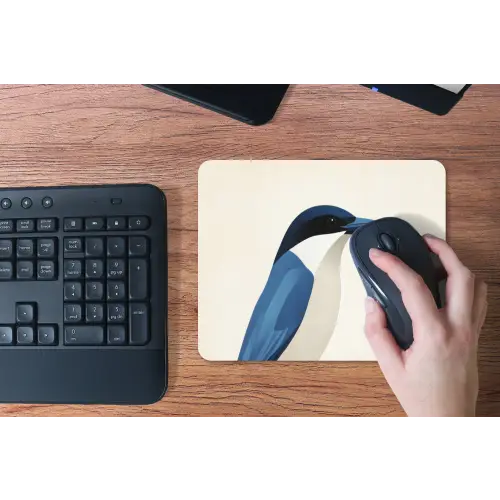 Illustratie - Blauw - Vogel muismat rubber klein -toetsenbord