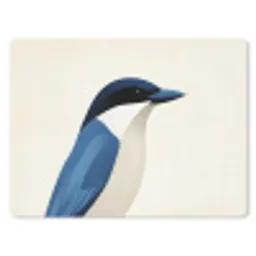 Illustratie - Blauw - Vogel muismat rubber klein -3d