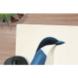 Illustratie - Blauw - Vogel muismat rubber klein -closeup
