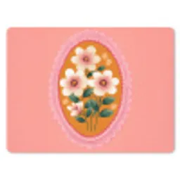 Illustratie - Bloemen - Rand - Roze muismat rubber klein -3d
