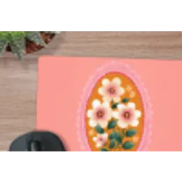 Illustratie - Bloemen - Rand - Roze muismat rubber klein -closeup