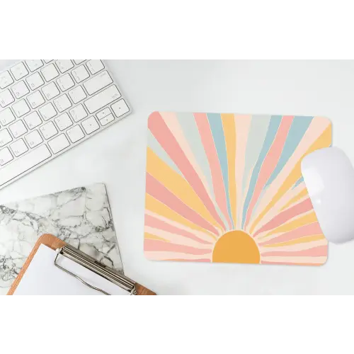Illustratie - Zon - Pastelkleuren muismat rubber klein -witbureau