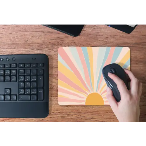 Illustratie - Zon - Pastelkleuren muismat rubber klein -toetsenbord