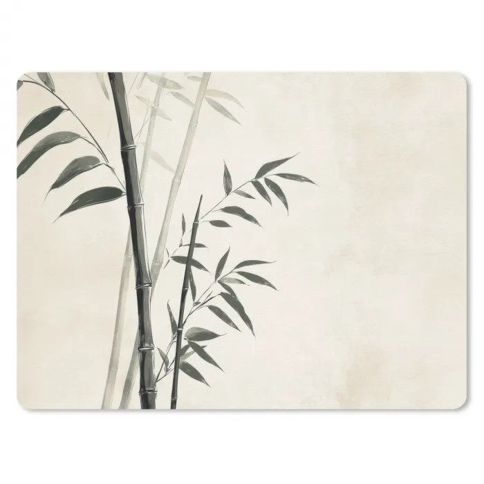 Japandi - Bamboe - Beige muismat rubber klein -3d