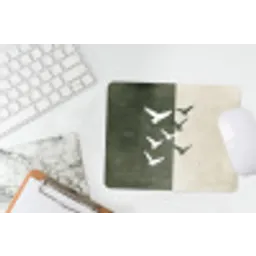 Japandi - Vogel - Groen muismat rubber klein -witbureau
