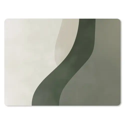 Japandi - Groen - Abstract - Modern muismat rubber klein -3d