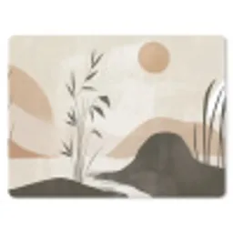 Japandi - Landschap - Beige muismat rubber klein -3d