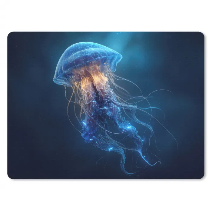 Kwal - Lichtgevend - Tentakels - Blauw muismat rubber klein -3d