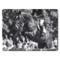 Springen - Paard - Zwart - Wit muismat rubber klein -3d
