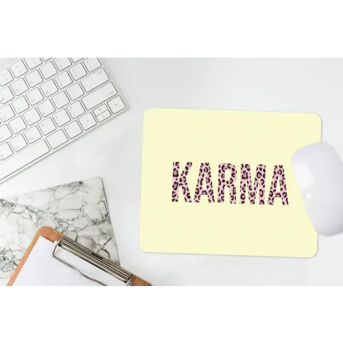 Karma - Luipaardprint - Geel muismat rubber klein -witbureau