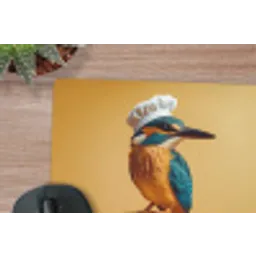 Ijsvogel - Pilaar - Koksmuts - Vogel muismat rubber klein -closeup