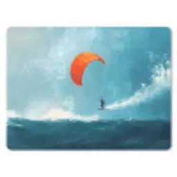 Kitesurfer - Oranje - Zee - Lucht muismat rubber klein -3d
