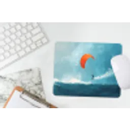 Kitesurfer - Oranje - Zee - Lucht muismat rubber klein -witbureau