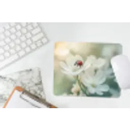 Lieveheersbeestje - Bloemen - Wit muismat rubber klein -witbureau