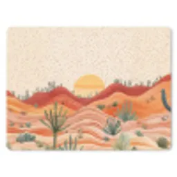 Landschap - Heuvels - Zonsondergang muismat rubber klein -3d