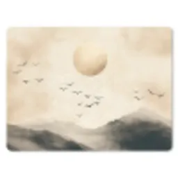 Landschap - Japandi - vogel muismat rubber klein -3d