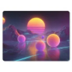Landschap - Bergen - Bollen - Licht muismat rubber klein -3d