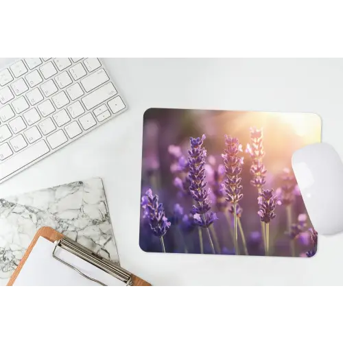 Lavendelbloemen - Paars - Zonlicht muismat rubber klein -witbureau