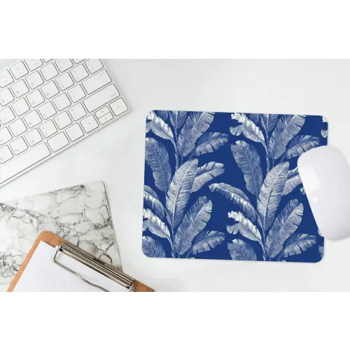 Blad - Palm - Blauw muismat rubber klein 262 -witbureau