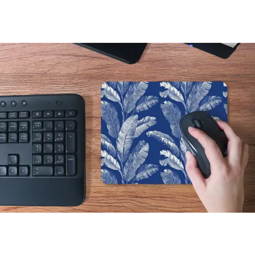 Blad - Palm - Blauw muismat rubber klein 262 -toetsenbord