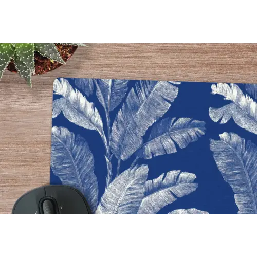 Blad - Palm - Blauw muismat rubber klein 262 -closeup