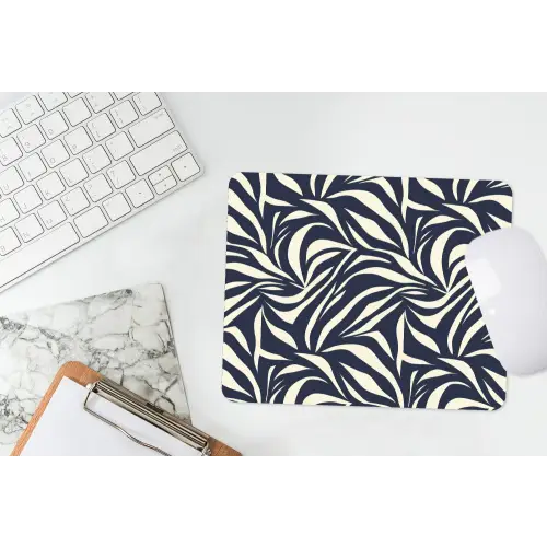 Bladvormen - Blauw - Patroon - Wit muismat rubber klein 262 -witbureau
