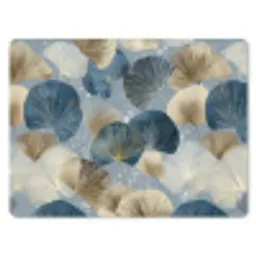Bladeren - Abstract - Goud - Blauw muismat rubber klein -3d