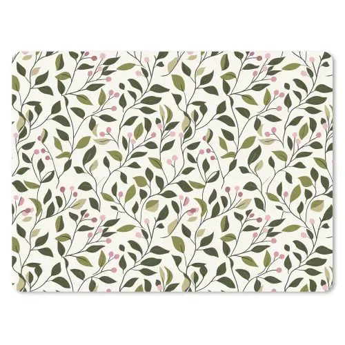 Bladeren - Bessen - Roze muismat rubber klein 262 -3d