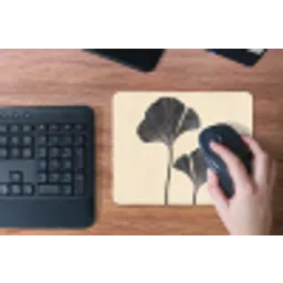 Bladeren - Minimalistisch - Zwart muismat rubber klein -toetsenbord