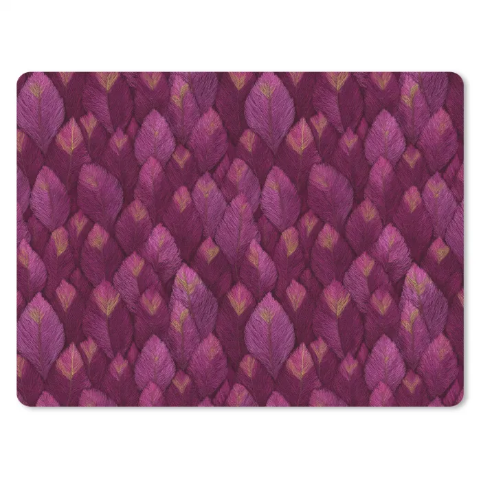 Bladeren - Patroon - Burgundy muismat rubber klein 262 -3d