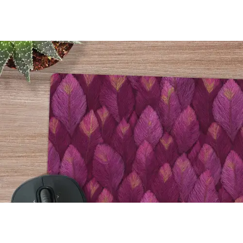 Bladeren - Patroon - Burgundy muismat rubber klein 262 -closeup