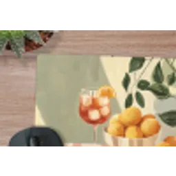 Citroenen - Glas - Tafelkleed - Geblokt muismat rubber klein -closeup
