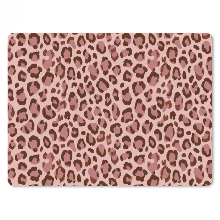 Luipaard - Patroon - Roze muismat rubber klein 262 -3d