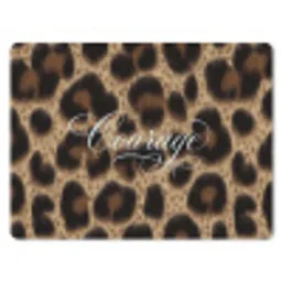 Luipaardprint - Bruin - Courage - Sierlijk muismat rubber klein -3d
