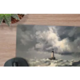 Vuurtoren - Golven - Storm muismat rubber klein -closeup