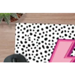 Bliksem - Roze - Stippen muismat rubber klein -closeup