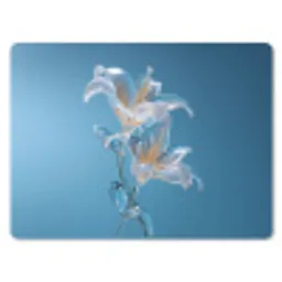 Lelies - Blauw - Glazen muismat rubber klein -3d