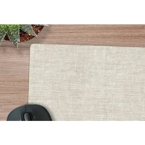 Linnen - Textuur - Beige muismat rubber klein 262 -closeup