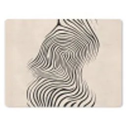 Lijnen - Abstract - Golvend - Zwart muismat rubber klein -3d