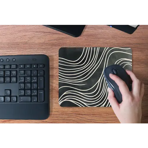 Lijnen - Patroon - Abstract - Wit muismat rubber klein -toetsenbord