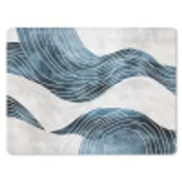 Lijnen - Golven - Abstract - Blauw muismat rubber klein -3d