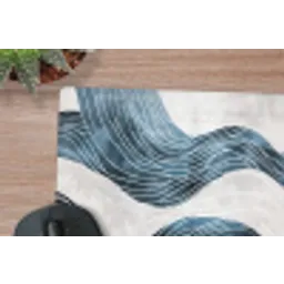 Lijnen - Golven - Abstract - Blauw muismat rubber klein -closeup