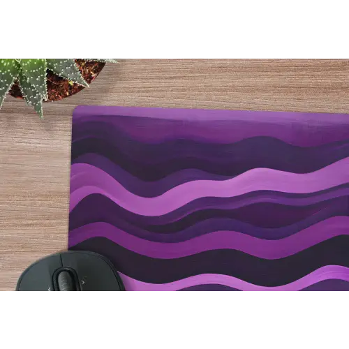 Lijnen - Golven - Paars - Abstract muismat rubber klein -closeup