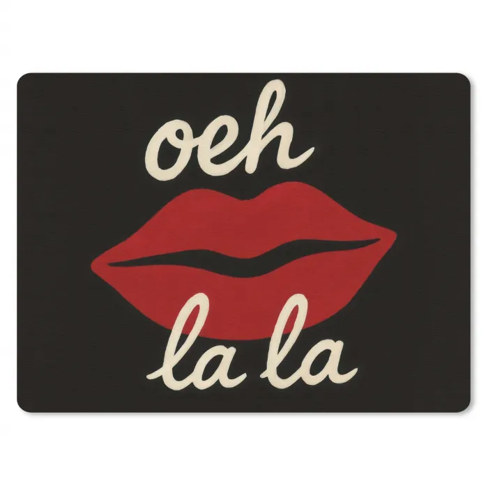 Lip - Rood - Quote muismat rubber klein -3d