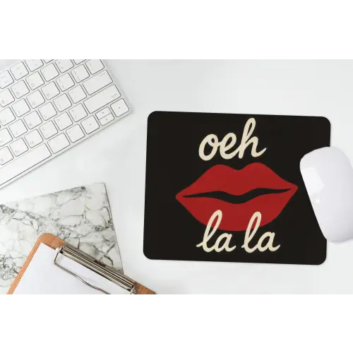 Lip - Rood - Quote muismat rubber klein -witbureau