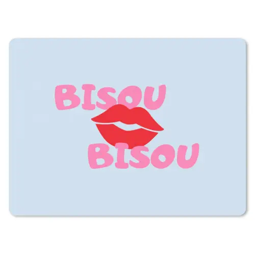 Lippen - Bisou - Blauw muismat rubber klein -3d